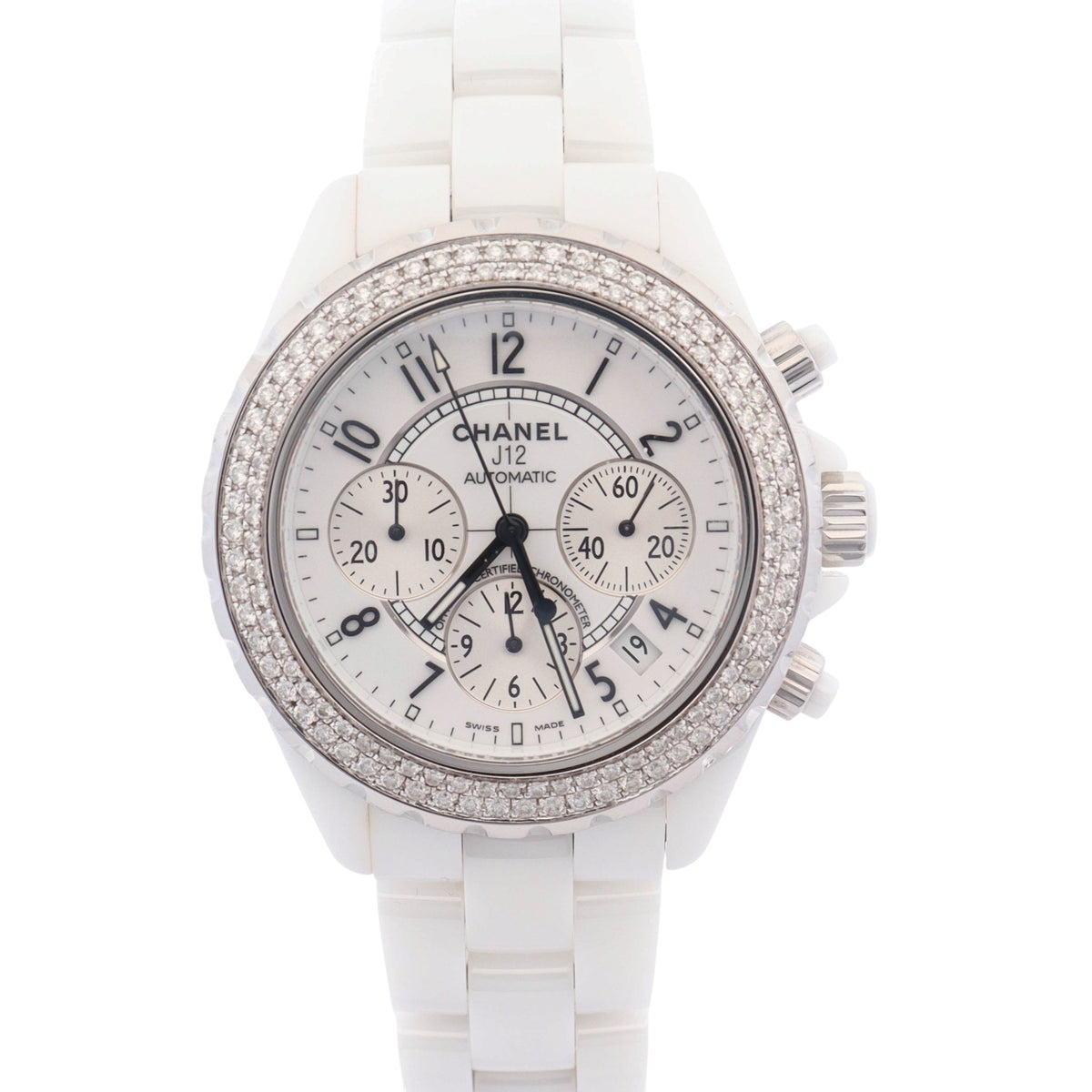 Chanel J12 41mm White Dial Watch Ref# H1008