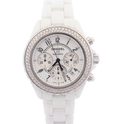 Chanel J12 41mm White Dial Watch Ref# H1008