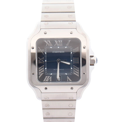 Cartier Santos Stainless Steel 40mm Blue Dial Watch Ref# WSSA0071