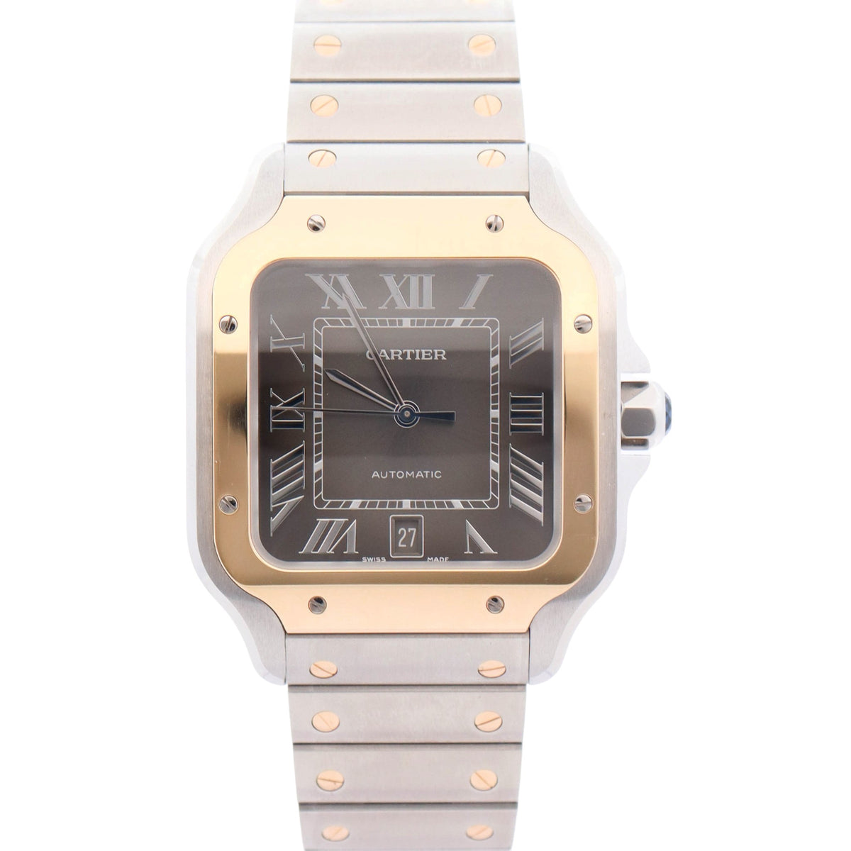 Cartier Santos Stainless Steel 47.5mm Blue Dial Watch Ref# W2SA0030