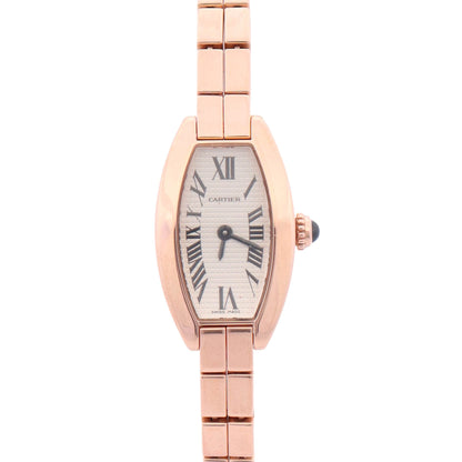 Cartier  Mini Tonneau Lanières 16mm White Dial Watch Ref# W15361X3