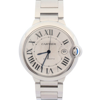 Cartier Ballon Bleu 42mm Silver Dial Watch Ref# WSBB0049