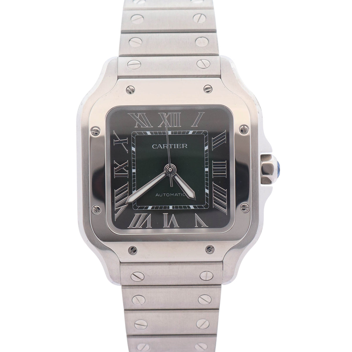 Cartier Santos De Cartier 35x42mm Green Dial Watch Ref# WSSA0061