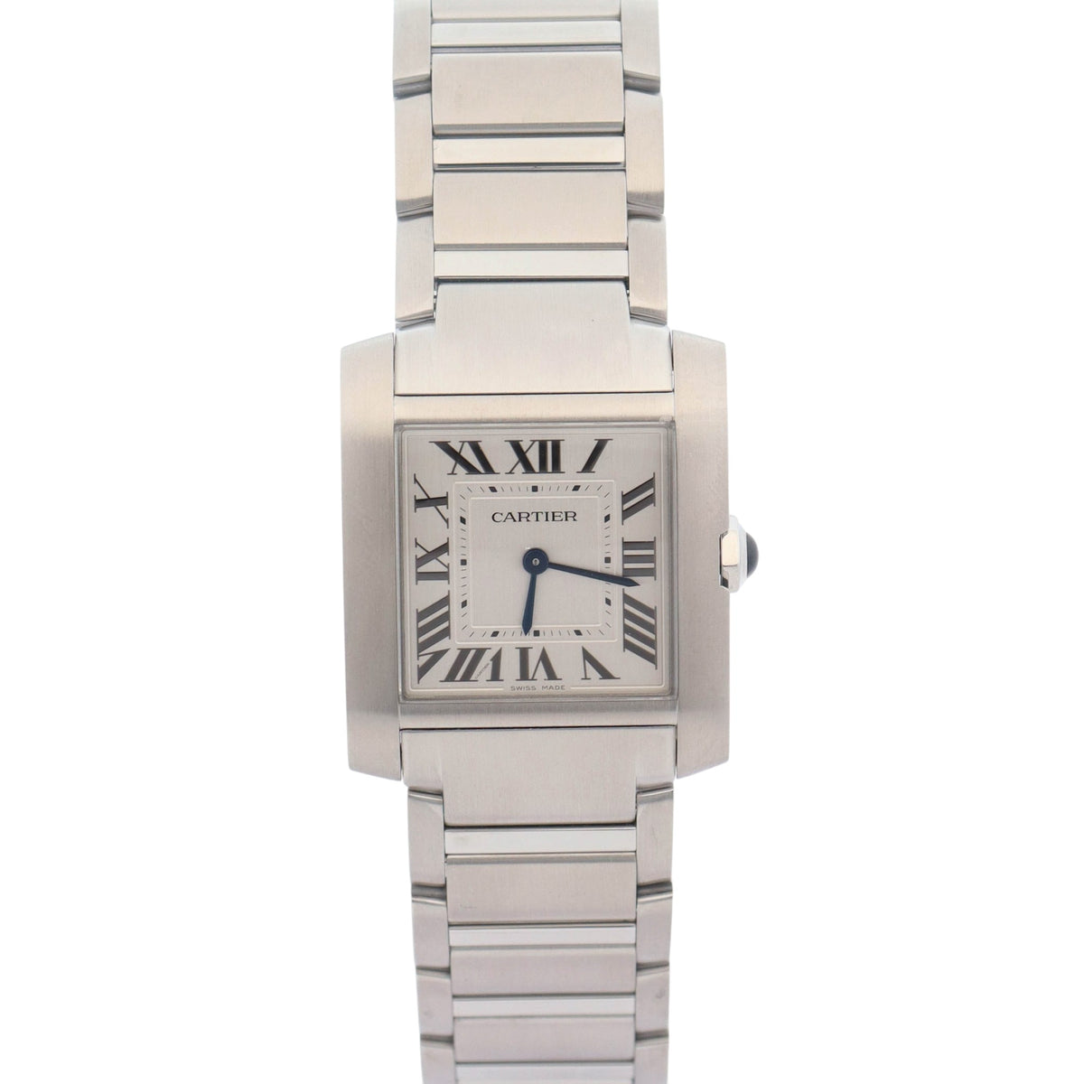 Cartier Tank Française Medium 32mm x 27mm Silver Roman Dial Watch Ref# WSTA0105