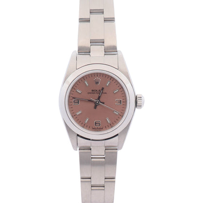 Rolex Oyster Perpetual 26mm Pink Dial Watch Ref# 76080 - Happy Jewelers Fine Jewelry Lifetime Warranty