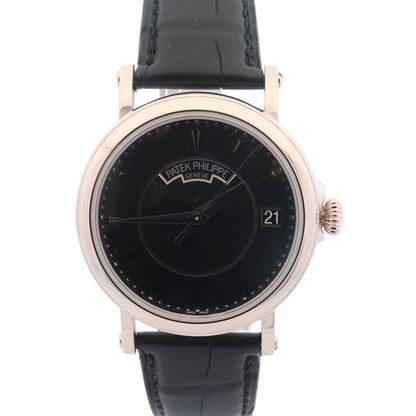 Patek Philippe Calatrava 38mm Black Dial Watch Ref# 5153G-001