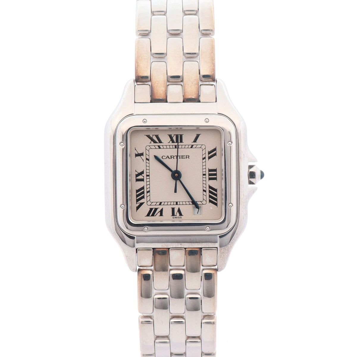 Cartier Panthere White Gold 27mm x 36mm Ivory Roman Dial Watch Ref# 3839