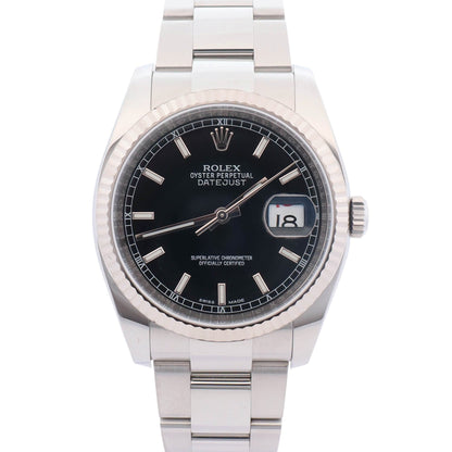 Rolex Datejust 36mm Black Dial Watch Ref# 116234