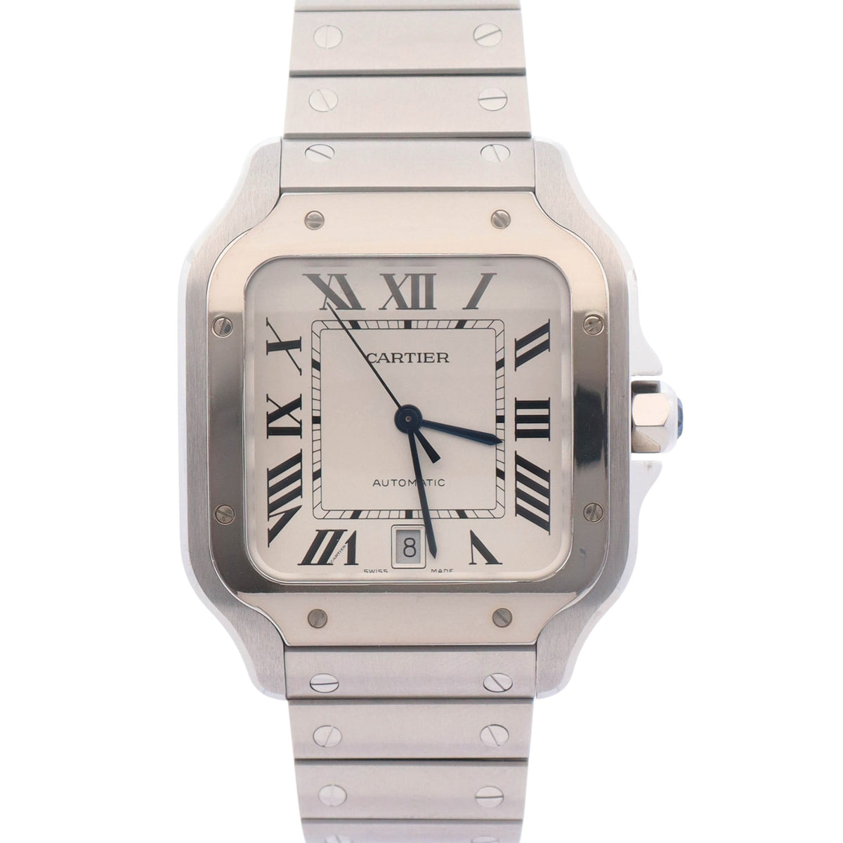 Cartier Santos 40mm Silver Dial Watch Ref# WSSA0009