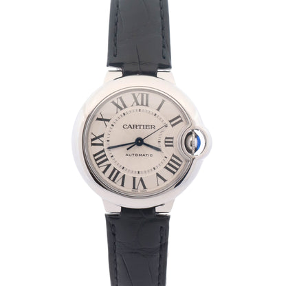 Cartier Ballon Bleu Steel 33mm Silver Dial Watch Ref# W6920085