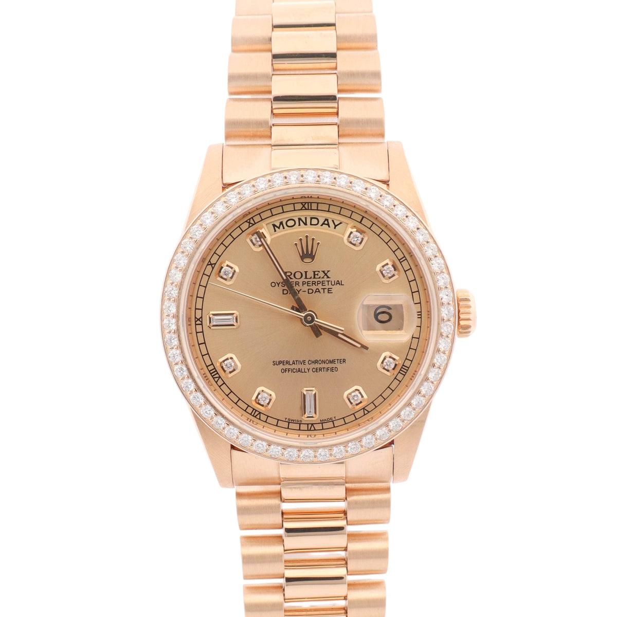 Rolex Day-Date 36mm Champagne Diamond Dial Watch Ref# 18238
