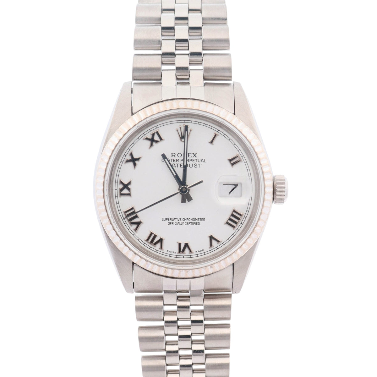 Rolex Datejust 36mm White Dial Watch Ref# 16014