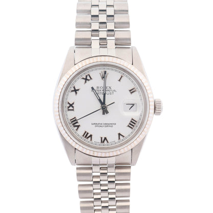 Rolex Datejust 36mm White Dial Watch Ref# 16014