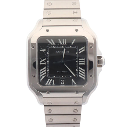 Cartier Santos 47.5mm x 39.8mm Black Dial Watch Ref# WSSA0096