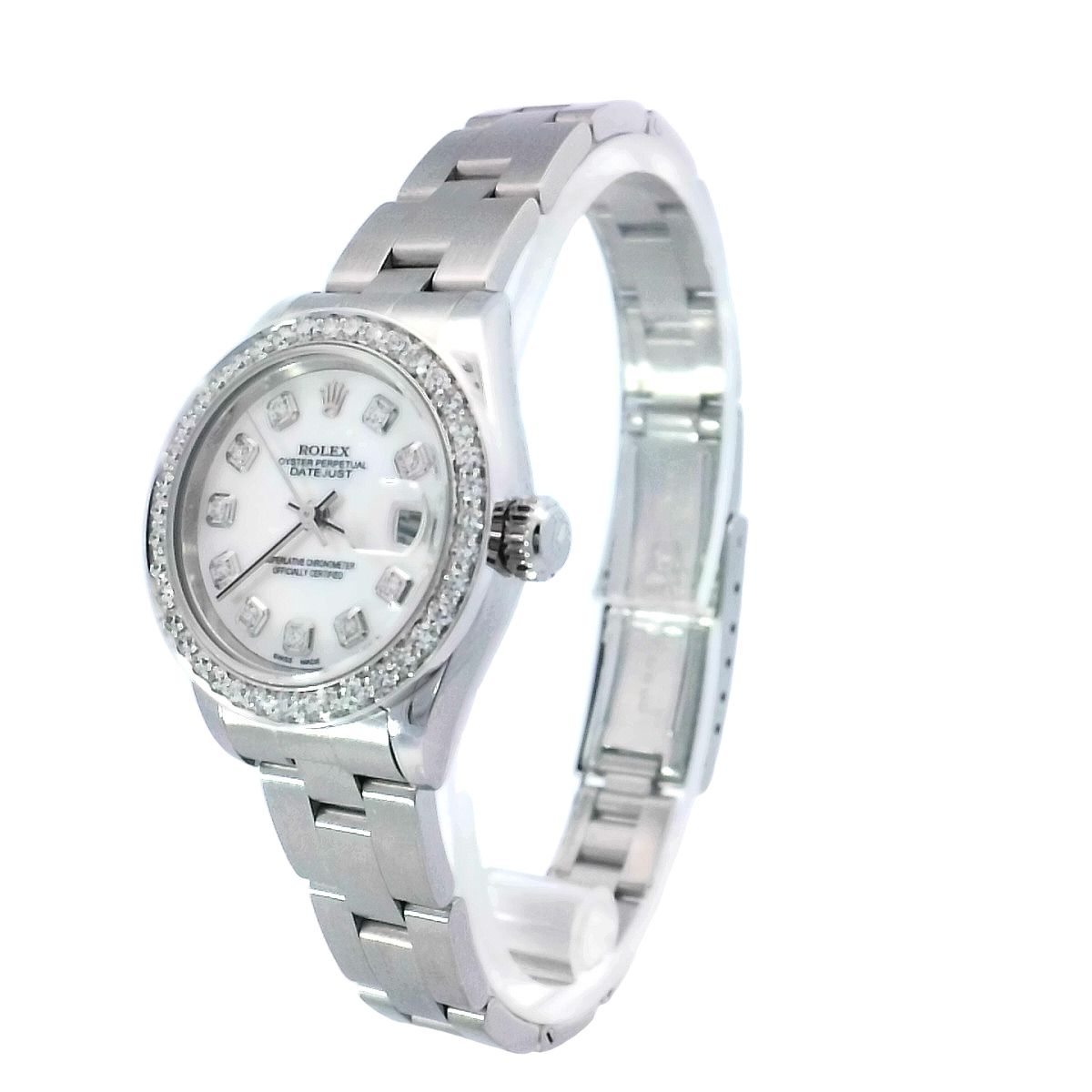 Rolex DateJust Stainless Steel 26mm Custom White MOP Diamond Dial Watch | Ref# 79160 - Happy Jewelers Fine Jewelry Lifetime Warranty