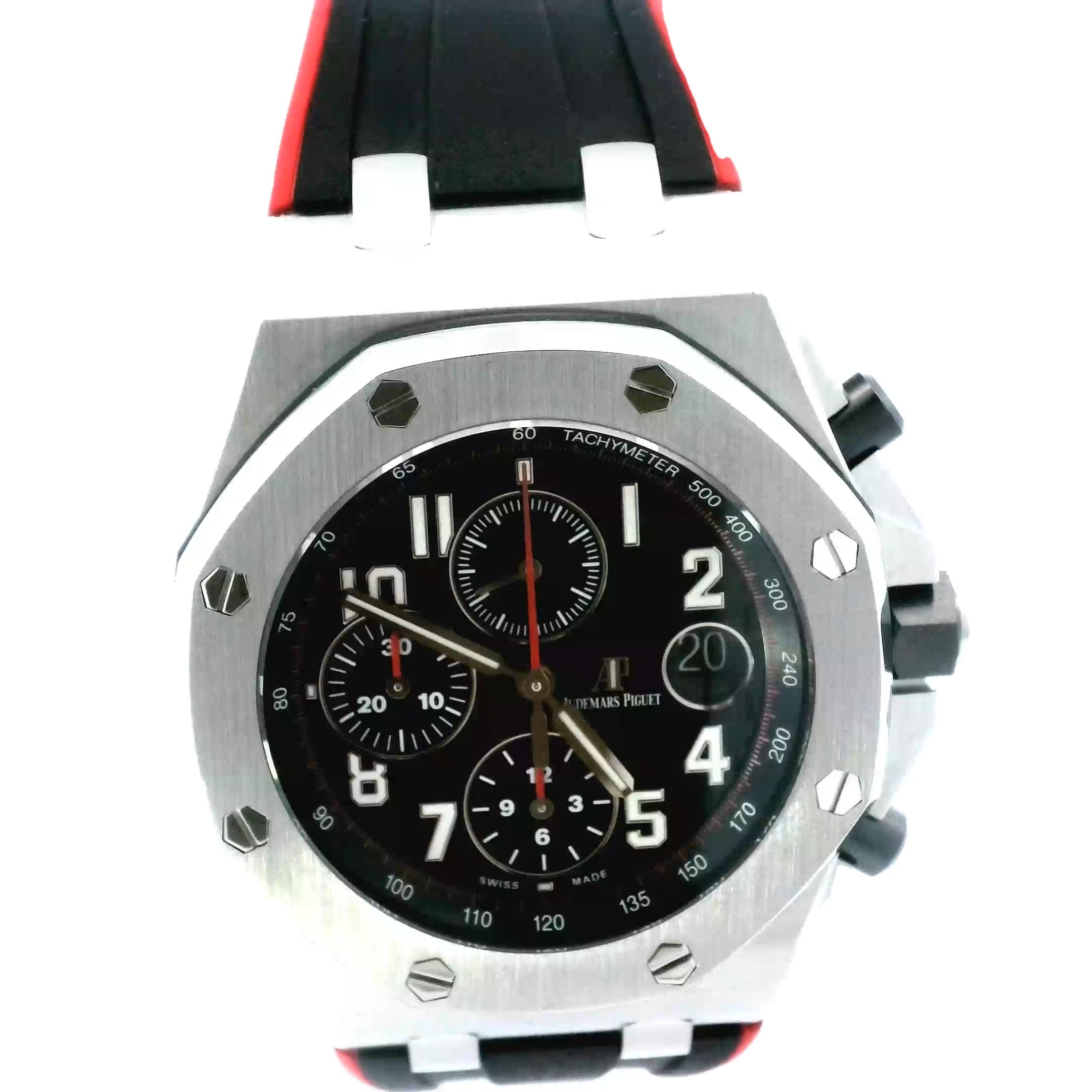 Audemars Piguet Royal Oak Offshore Stainless Steel 42mm Black Chronograph Dial Watch | Ref# 26470ST.OO.A101 - Happy Jewelers Fine Jewelry Lifetime Warranty