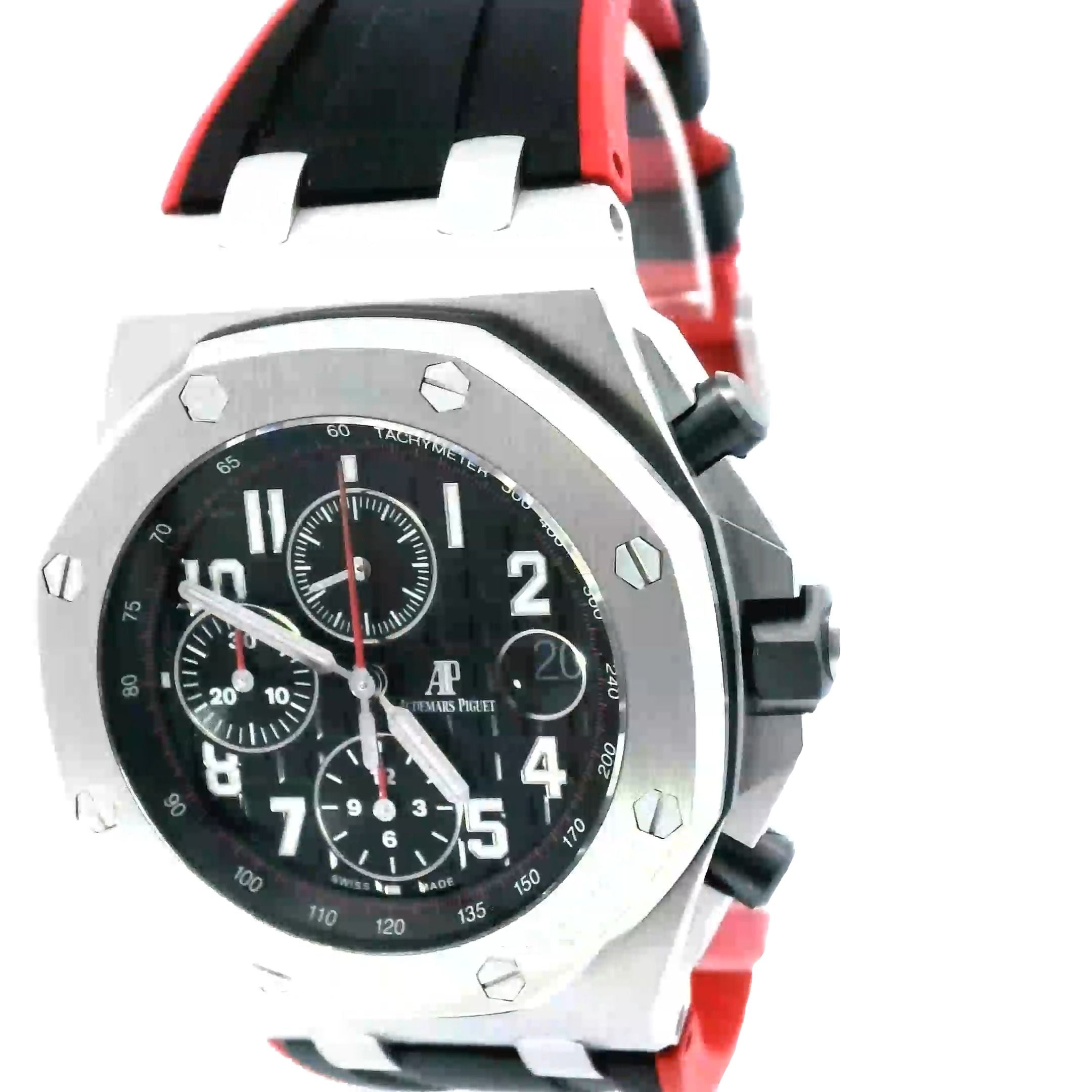 Audemars Piguet Royal Oak Offshore Stainless Steel 42mm Black Chronograph Dial Watch | Ref# 26470ST.OO.A101 - Happy Jewelers Fine Jewelry Lifetime Warranty