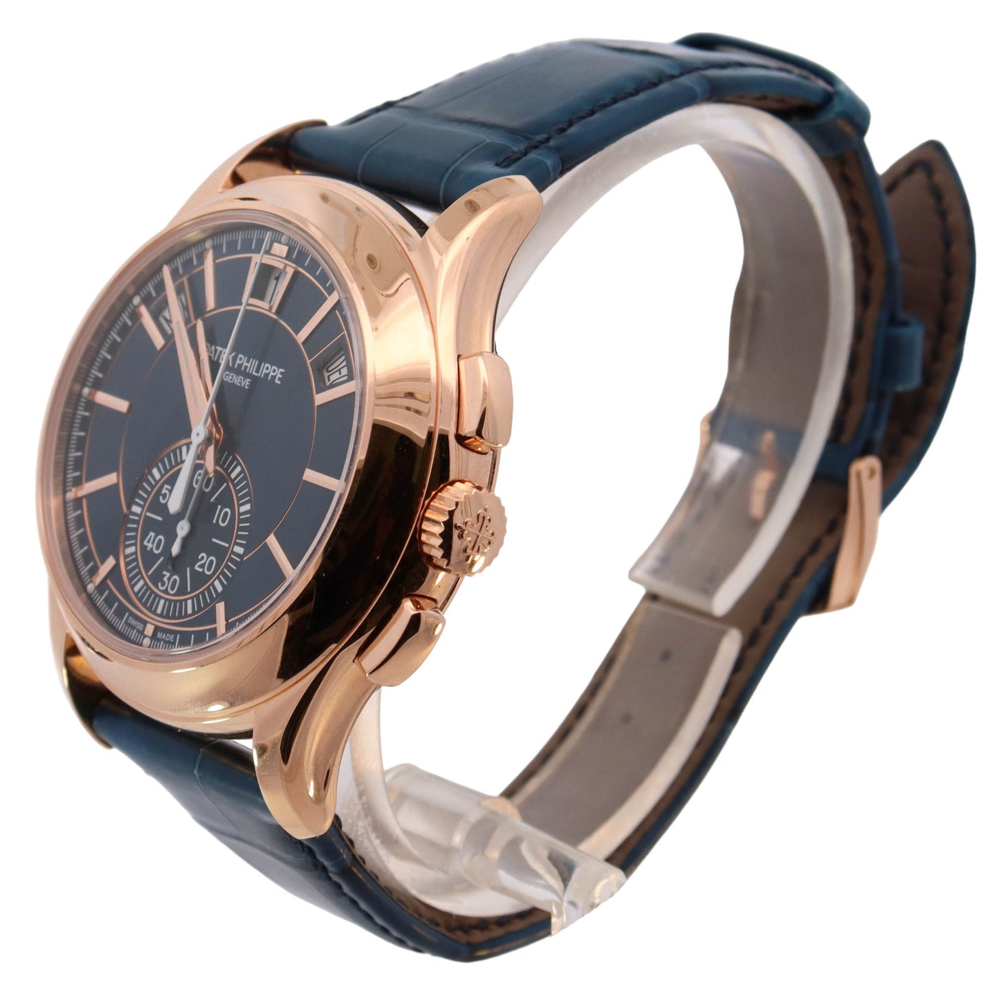 Patek Philippe Complications Annual Calendar Rose Gold 42mm Blue Stick Dial Watch Reference# 5905R-010