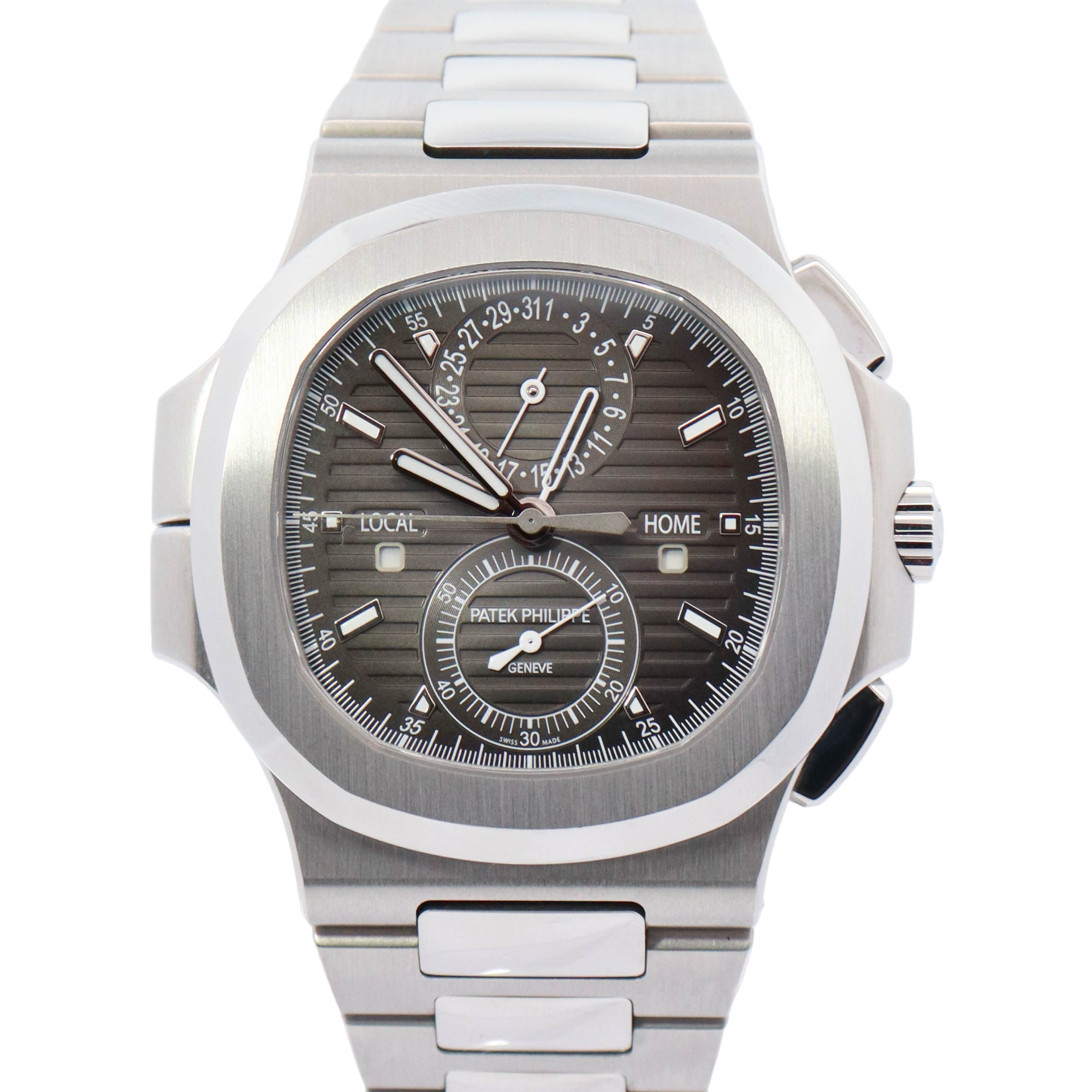 Patek Philippe Nautilus Stainless Steel 40.5 Grey Stick Dial Watch Reference# 5990/1A-001 - Happy Jewelers Fine Jewelry Lifetime Warranty
