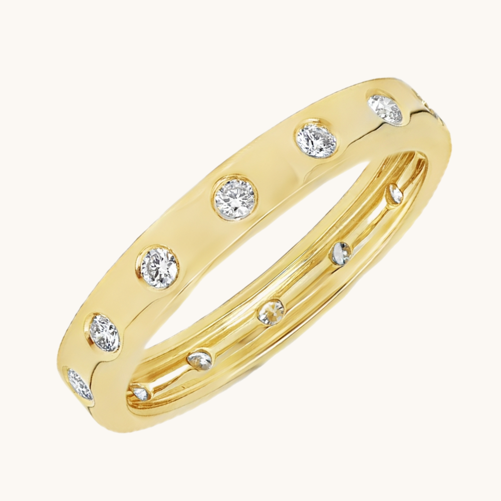 The Cassie Inlay Diamond Band - Happy Jewelers Fine Jewelry Lifetime Warranty