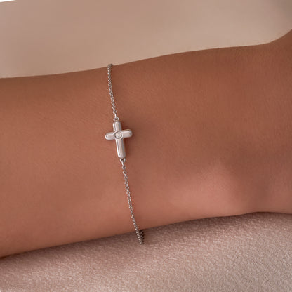 Bezzle Diamond Bubble Cross Bracelet - Happy Jewelers Fine Jewelry Lifetime Warranty