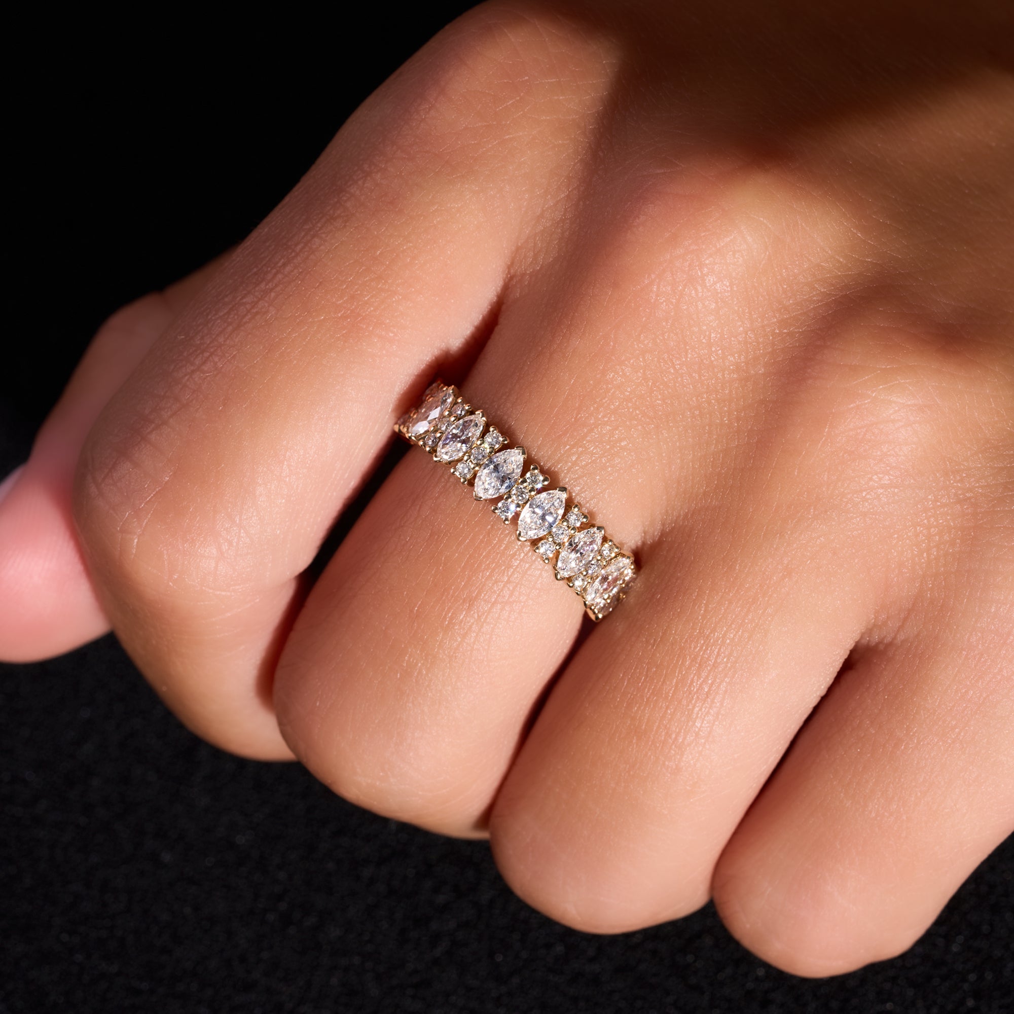 Marquise and Round Diamond Eternity Band