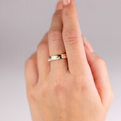 Baguette Lab Diamond and Gold Double Eternity Band - Happy Jewelers Fine Jewelry Lifetime Warranty