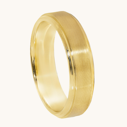 Men's Brushed Beveled Edge Band - Happy Jewelers Fine Jewelry Lifetime Warranty