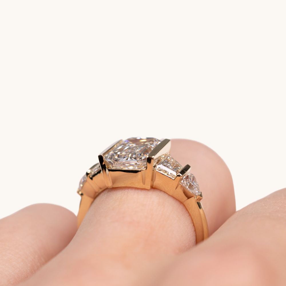 2.58 Emerald Lab Diamond 5-Stone Engagement Ring - Happy Jewelers Fine Jewelry Lifetime Warranty