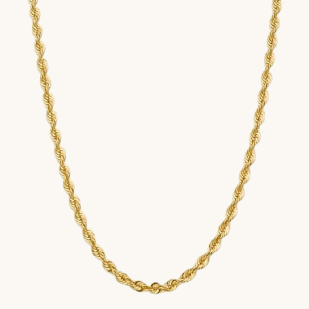 6.00mm Gold Rope Chain Necklace