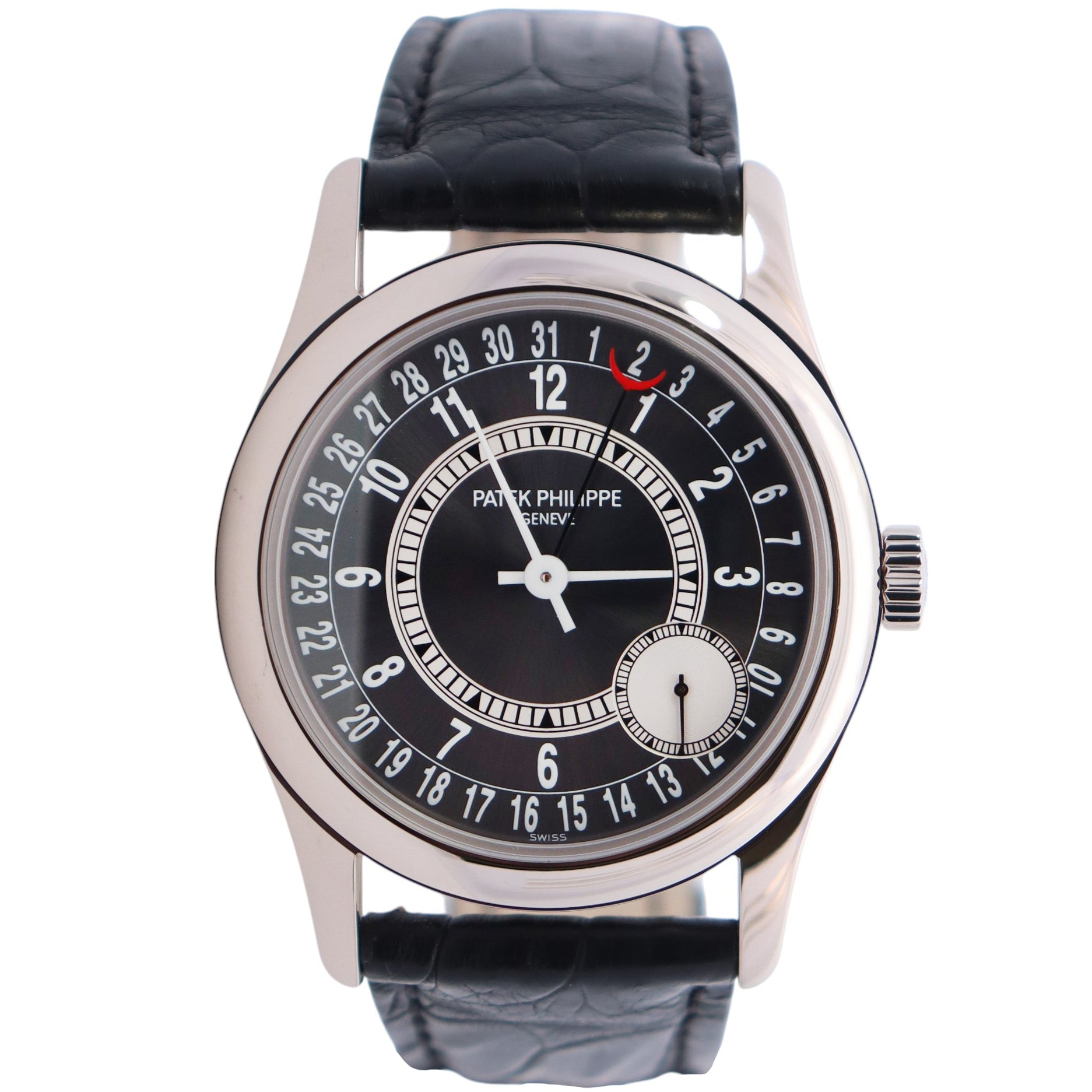 Patek Philippe Calatrava 37mm Grey Dial Watch Ref# 6000G-010 - Happy Jewelers Fine Jewelry Lifetime Warranty