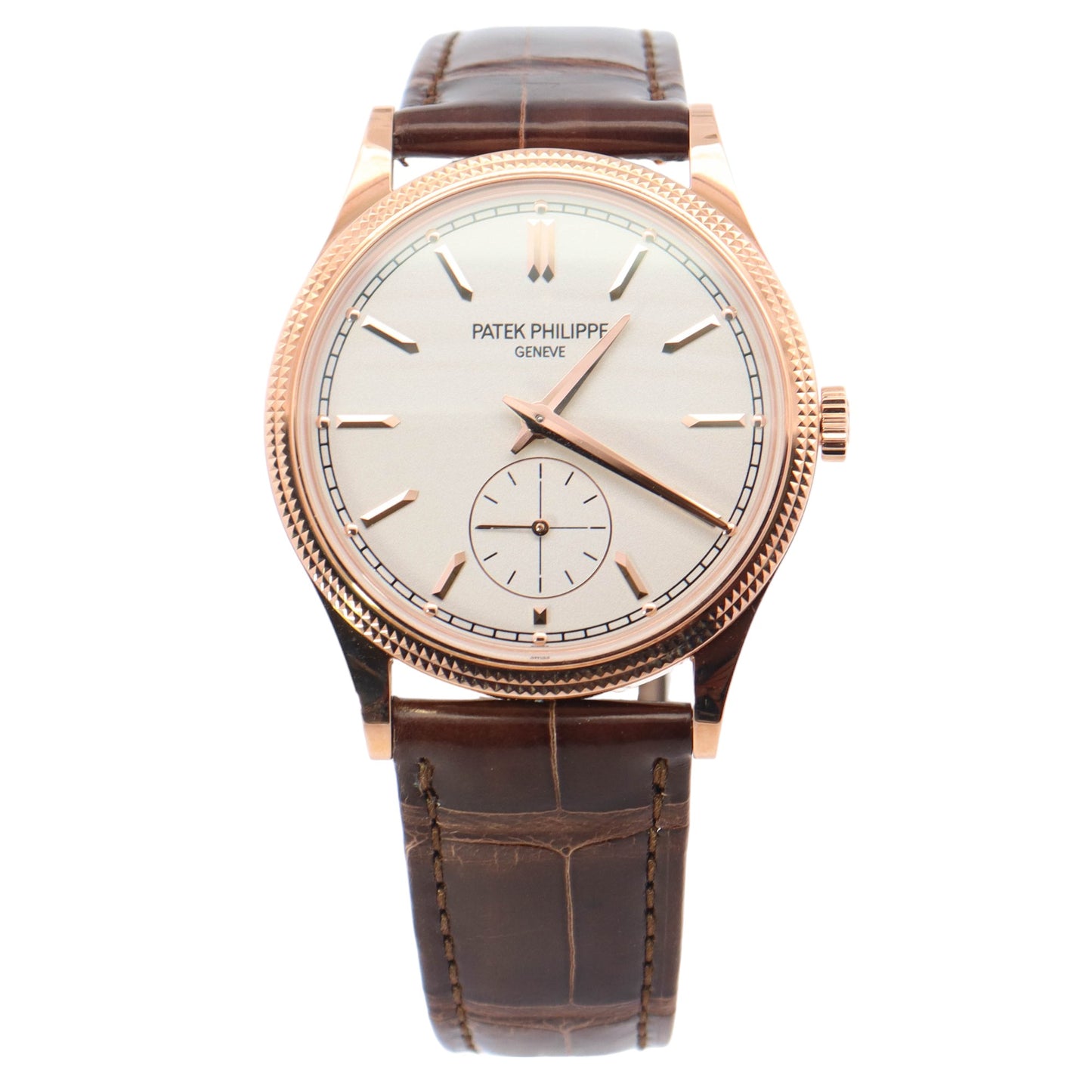 Patek Philippe Calatrava Rose Gold 39mm White Stick Dial Watch Reference# 6119R-001 - Happy Jewelers Fine Jewelry Lifetime Warranty