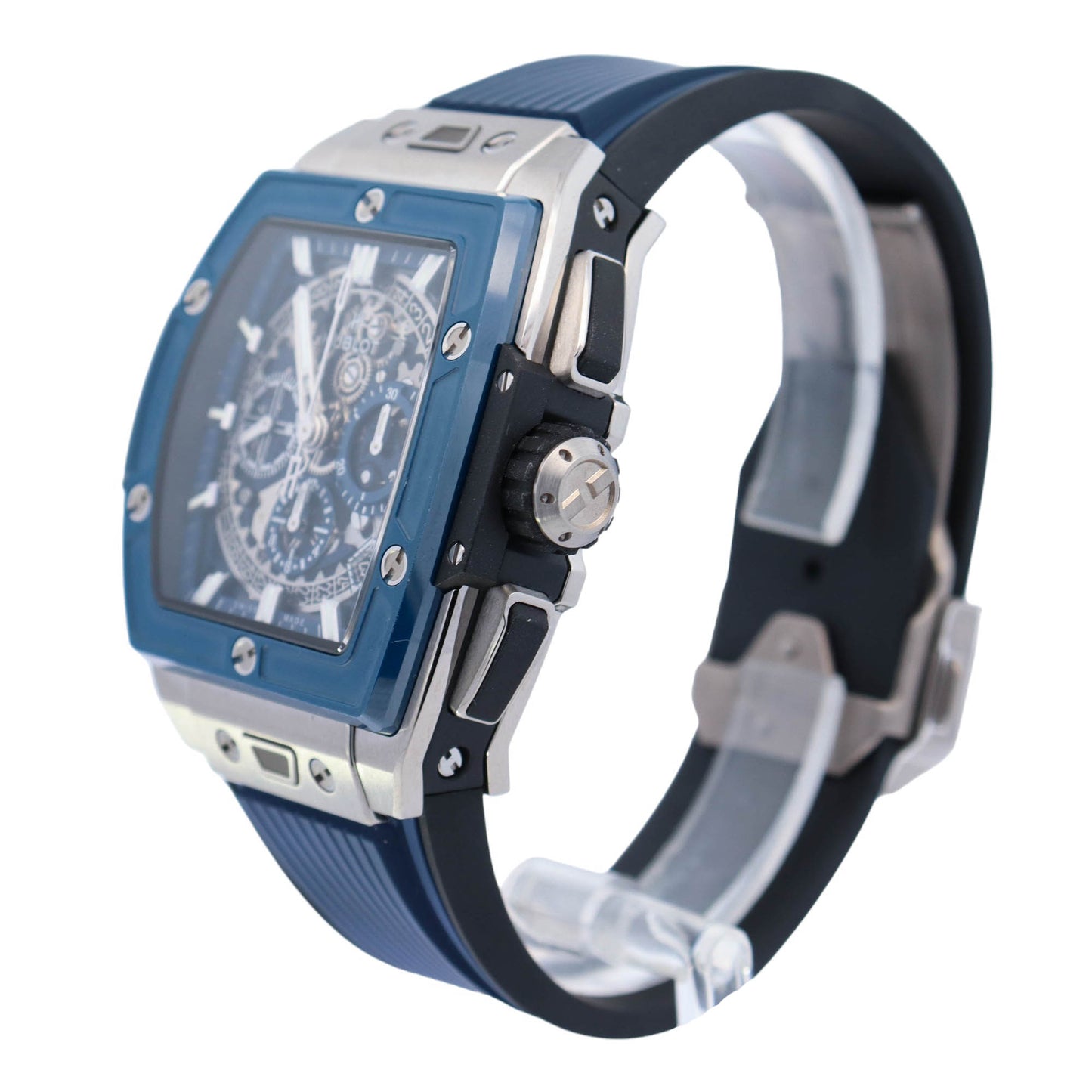 Hublot Spirit Of Big Bang Titanium 42mm Openwork Chronograph Dial Watch Reference# 642.NL.7170.RX - Happy Jewelers Fine Jewelry Lifetime Warranty