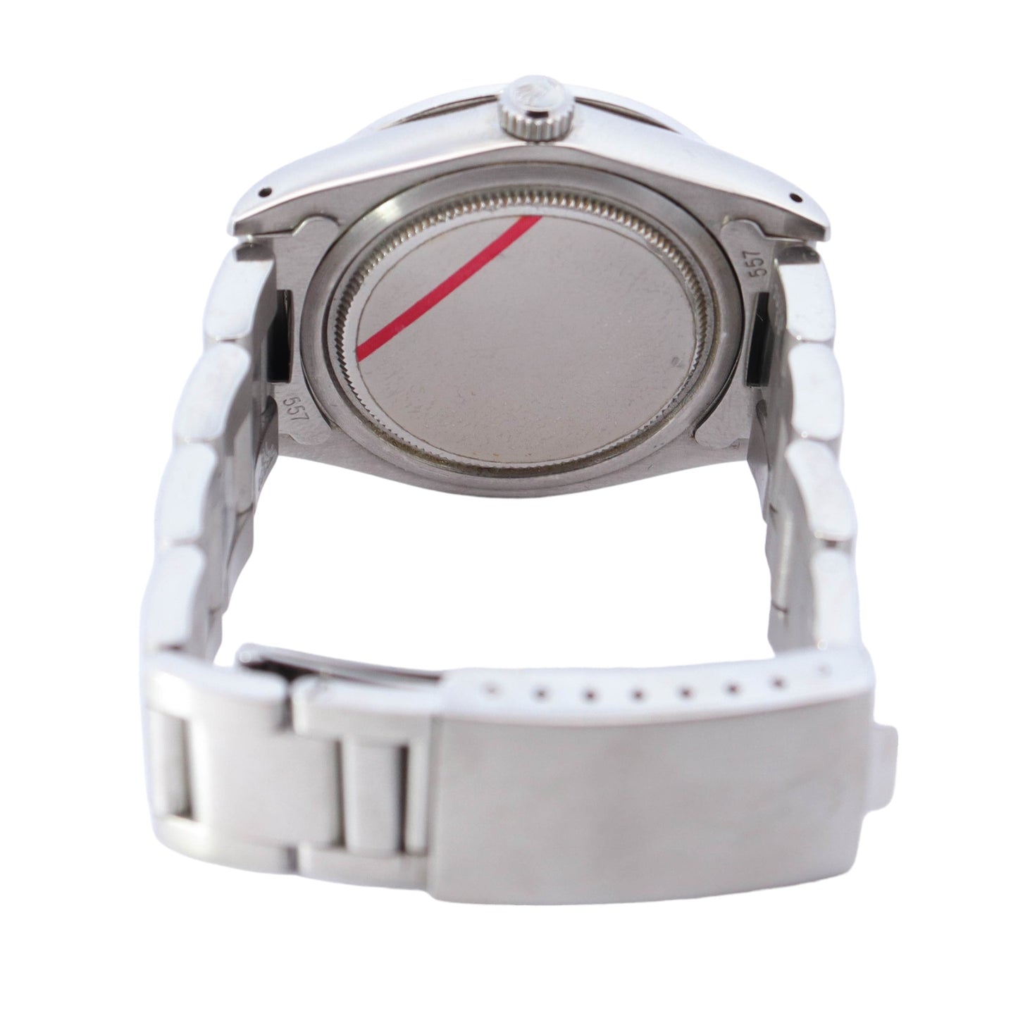 Rolex Oyster Perpetual Stainless Steel 34mm Custom Dark MOP Diamond Dial Watch Reference# 6694 - Happy Jewelers Fine Jewelry Lifetime Warranty