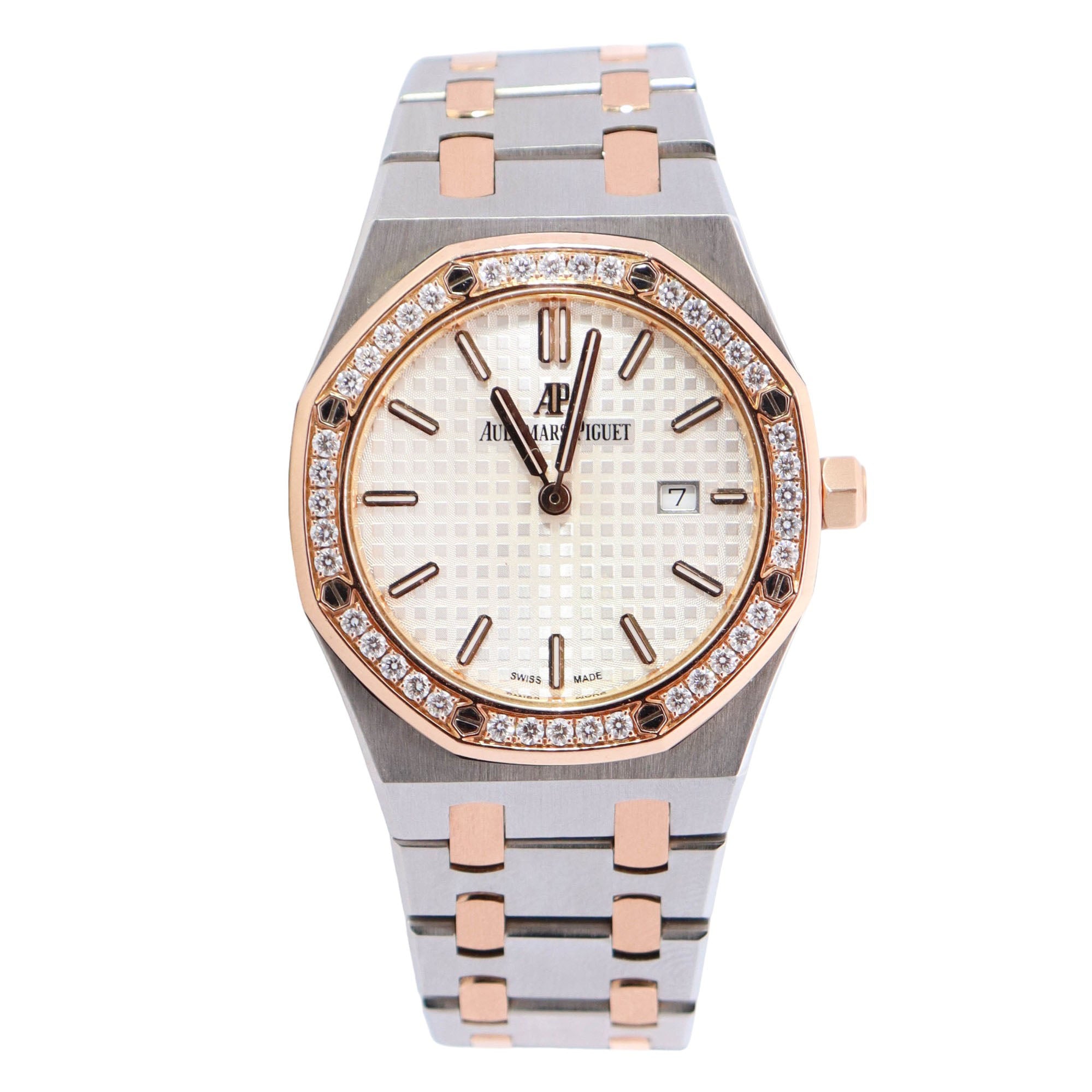 Audemars Piguet Royal Oak 33mm White Dial Ref# 67651SR.ZZ.1261SR.01 - Happy Jewelers Fine Jewelry Lifetime Warranty