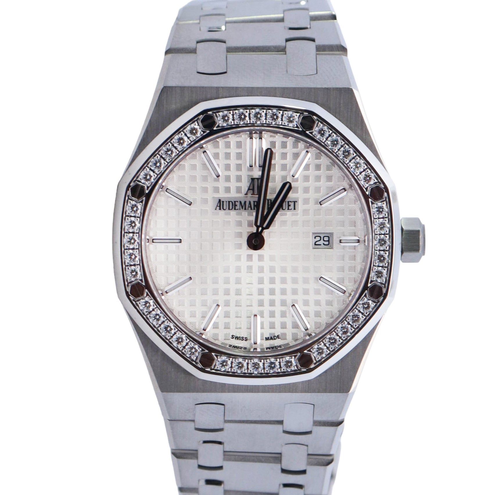 Audemars Piguet Royal Oak 33mm White Dial Ref# 67651ST.ZZ.1261ST.01 - Happy Jewelers Fine Jewelry Lifetime Warranty