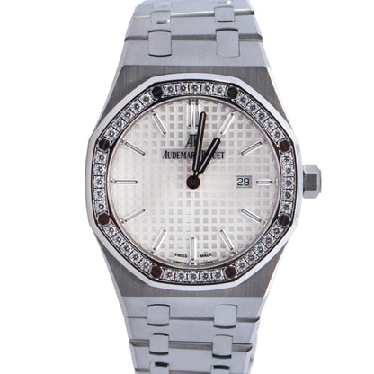 Audemars Piguet Royal Oak 33mm White Dial Ref# 67651ST.ZZ.1261ST.01 - Happy Jewelers Fine Jewelry Lifetime Warranty