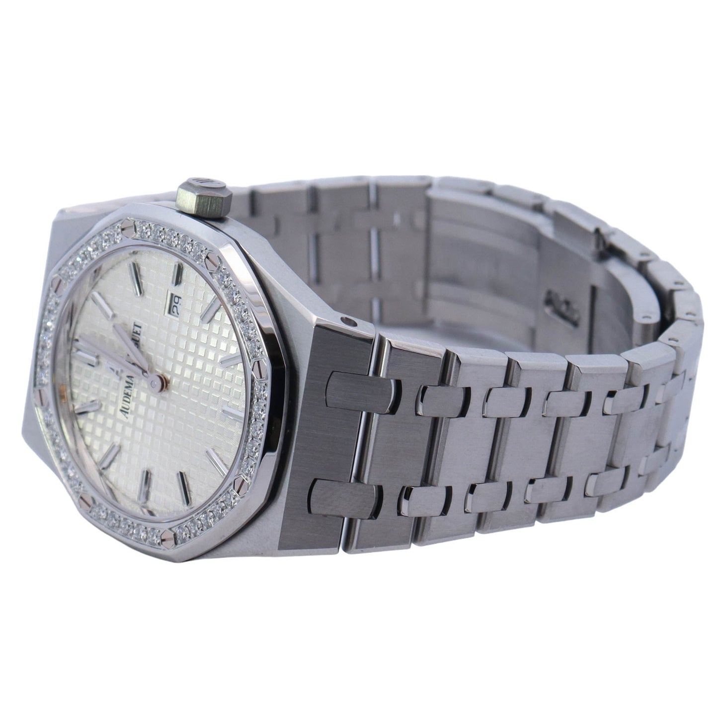 Audemars Piguet Royal Oak Stainless Steel 33mm White Stick Dial Watch Reference# 67651ST.ZZ.1261ST.01 - Happy Jewelers Fine Jewelry Lifetime Warranty
