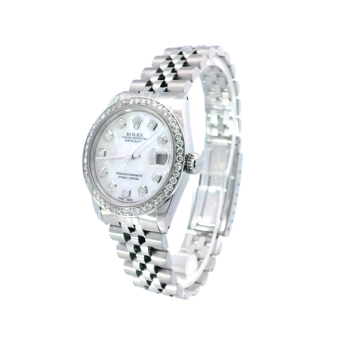 Rolex Datejust Stainless Steel 31mm Custom White MOP Diamond Dial Watch Reference #: 68274 - Happy Jewelers Fine Jewelry Lifetime Warranty