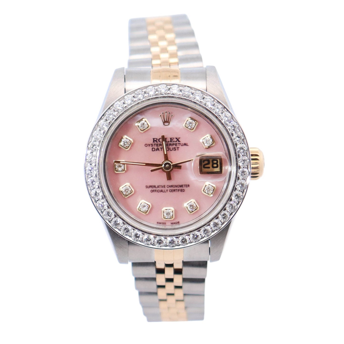 Rolex Datejust 26mm Pink Dial Watch Ref# 69173