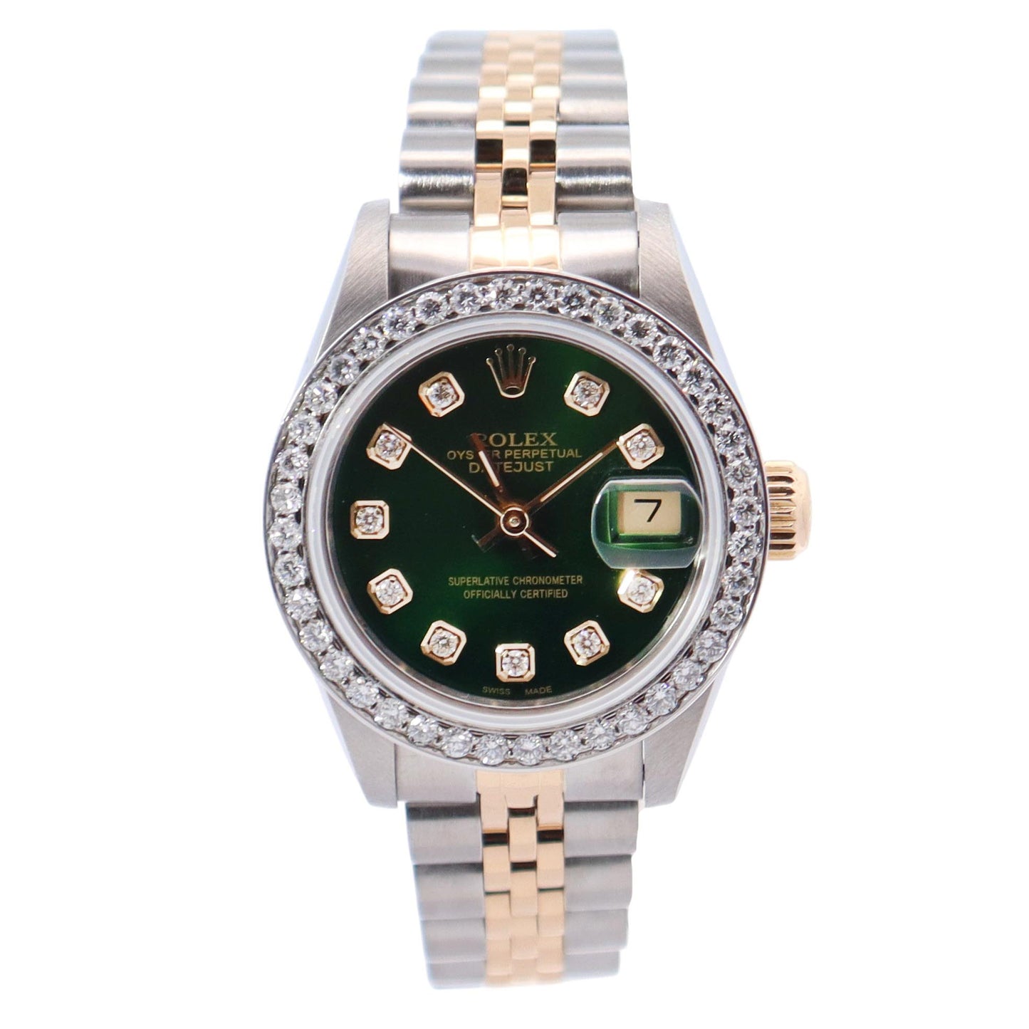 Rolex Datejust 26mm Green Dial Watch Ref# 69173