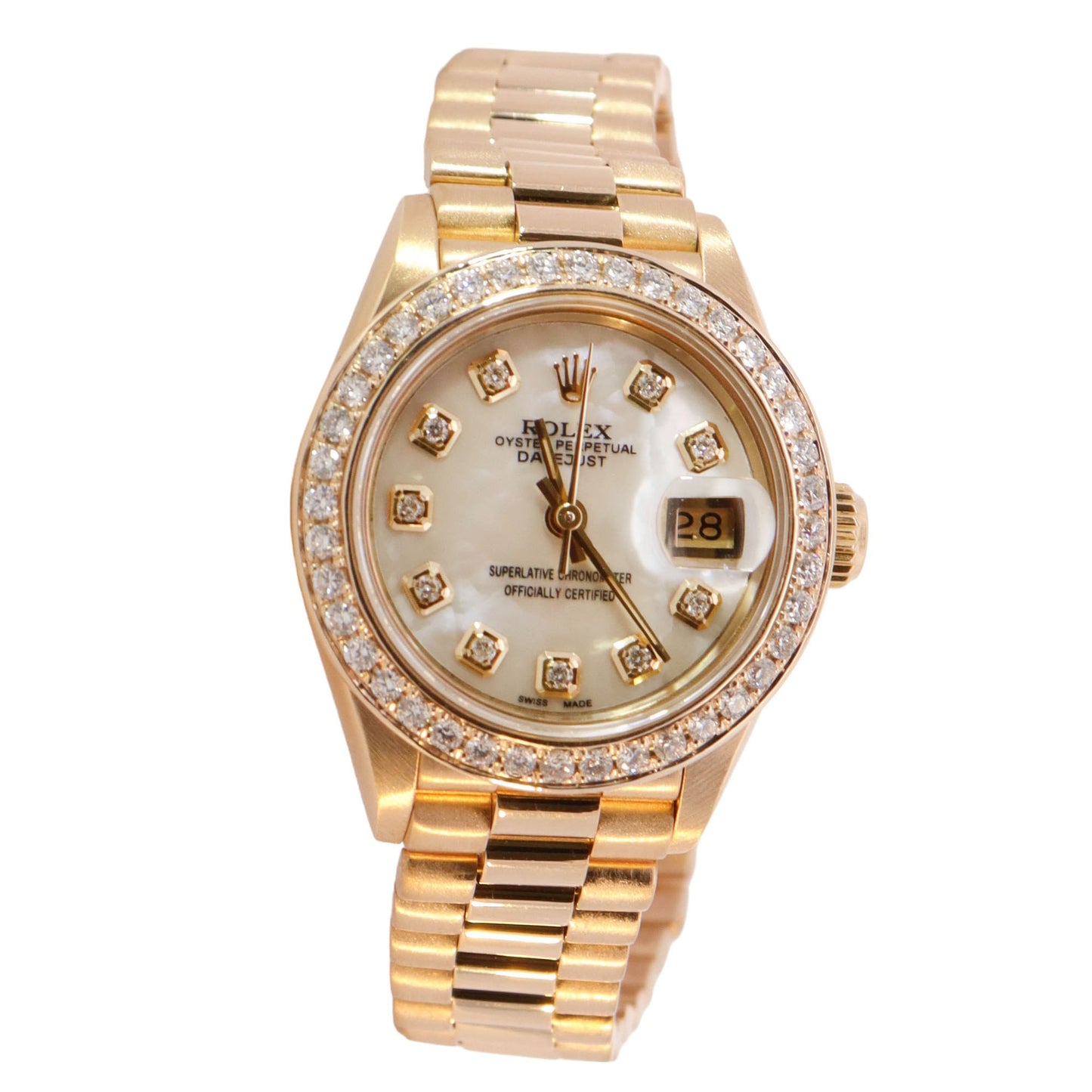 Rolex Datejust Yellow Gold 26mm Champagne Stick Dial Watch Reference# 69178 - Happy Jewelers Fine Jewelry Lifetime Warranty