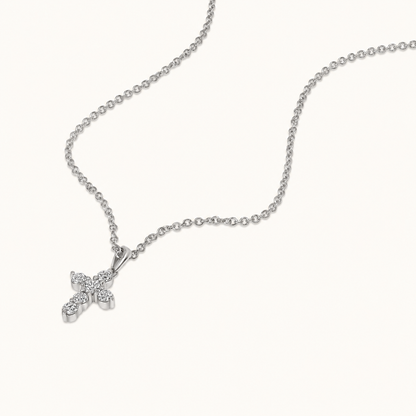 6 Stone Diamond Cross Necklace