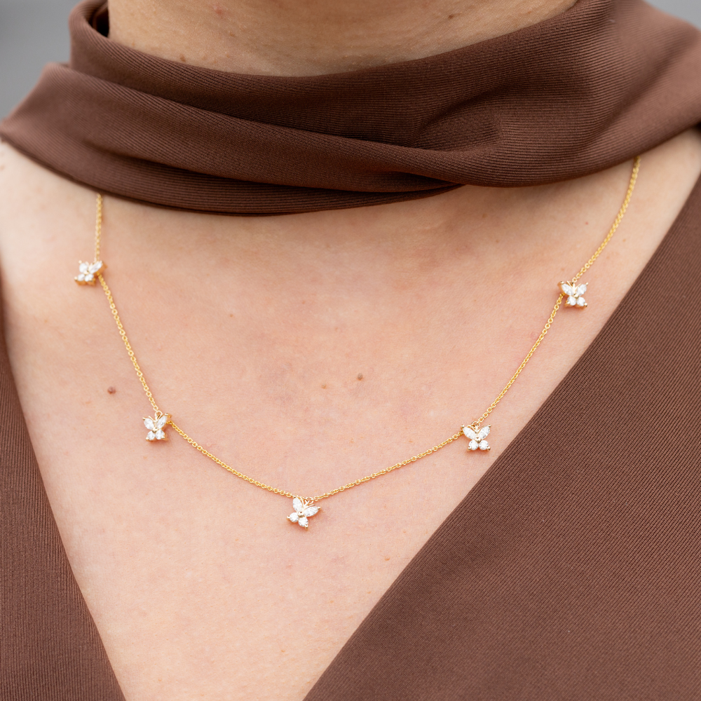 Petite Butterly Diamond Necklace