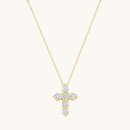 6 Stone Diamond Cross Necklace - Happy Jewelers Fine Jewelry Lifetime Warranty