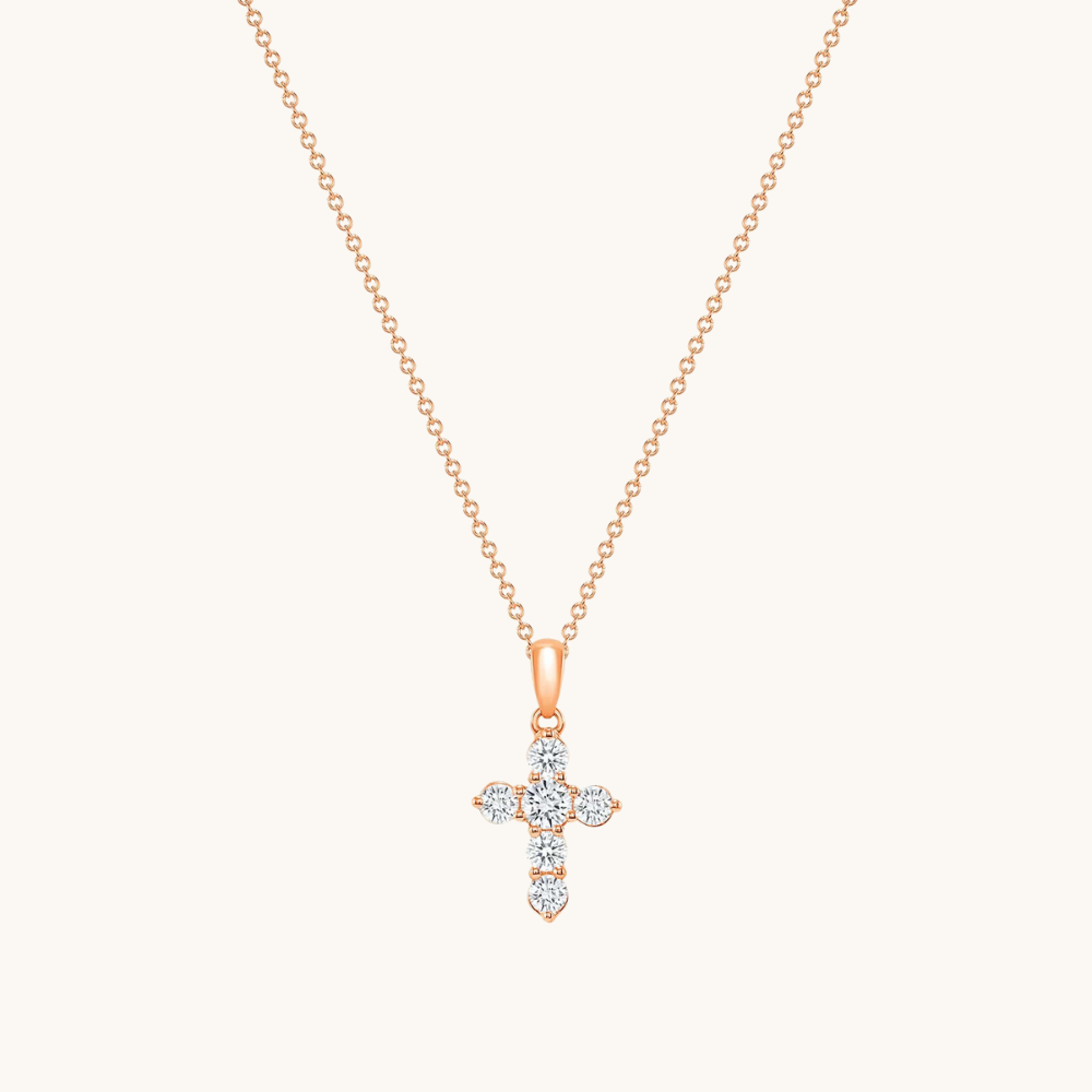6 Stone Diamond Cross Necklace - Happy Jewelers Fine Jewelry Lifetime Warranty