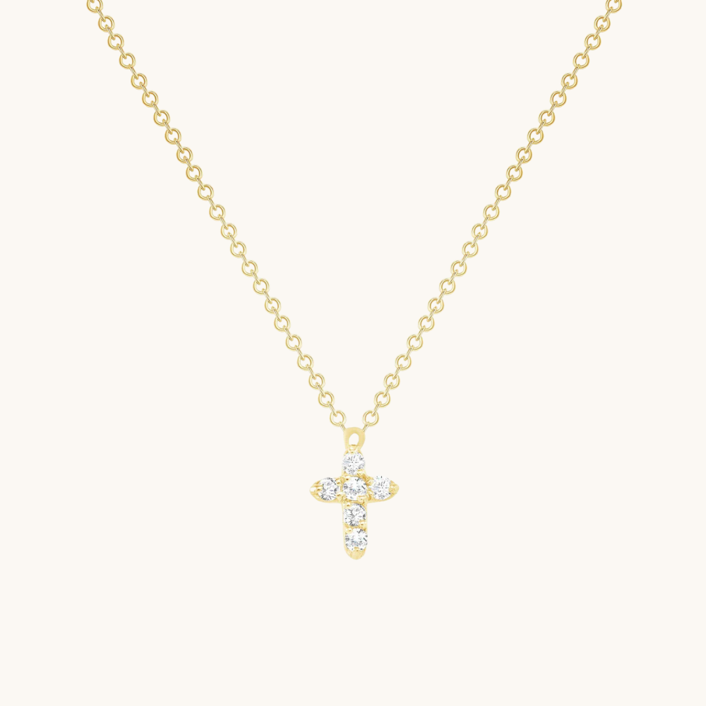 6 Stone Diamond Cross Necklace - Happy Jewelers Fine Jewelry Lifetime Warranty