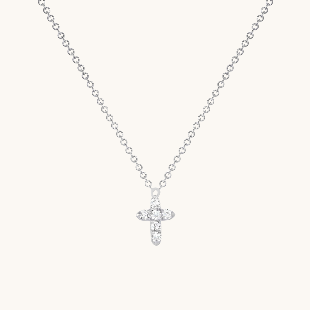 6 Stone Diamond Cross Necklace - Happy Jewelers Fine Jewelry Lifetime Warranty