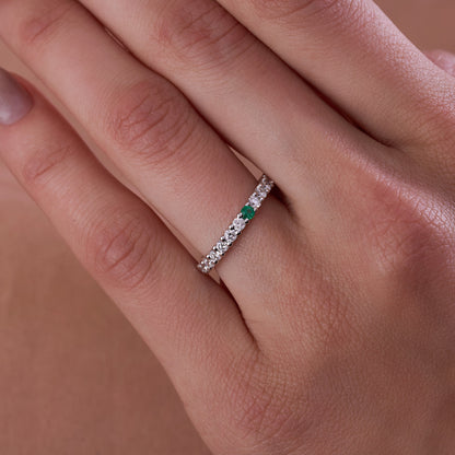 Birthstone Diamond Eternity Band - Happy Jewelers Fine Jewelry Lifetime Warranty