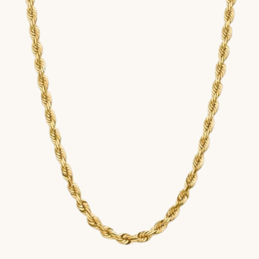 7.00mm Gold Rope Chain Necklace